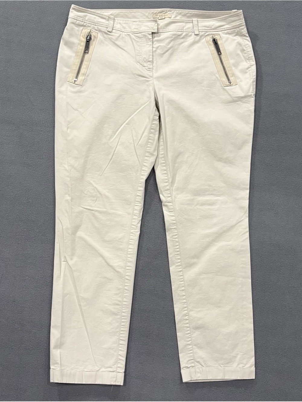 Burberry Brit Beige Zippered Pocket Cuffed Pants Women’s Size US 14
